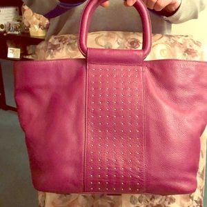 HALSTON LEATHER HANDBAG